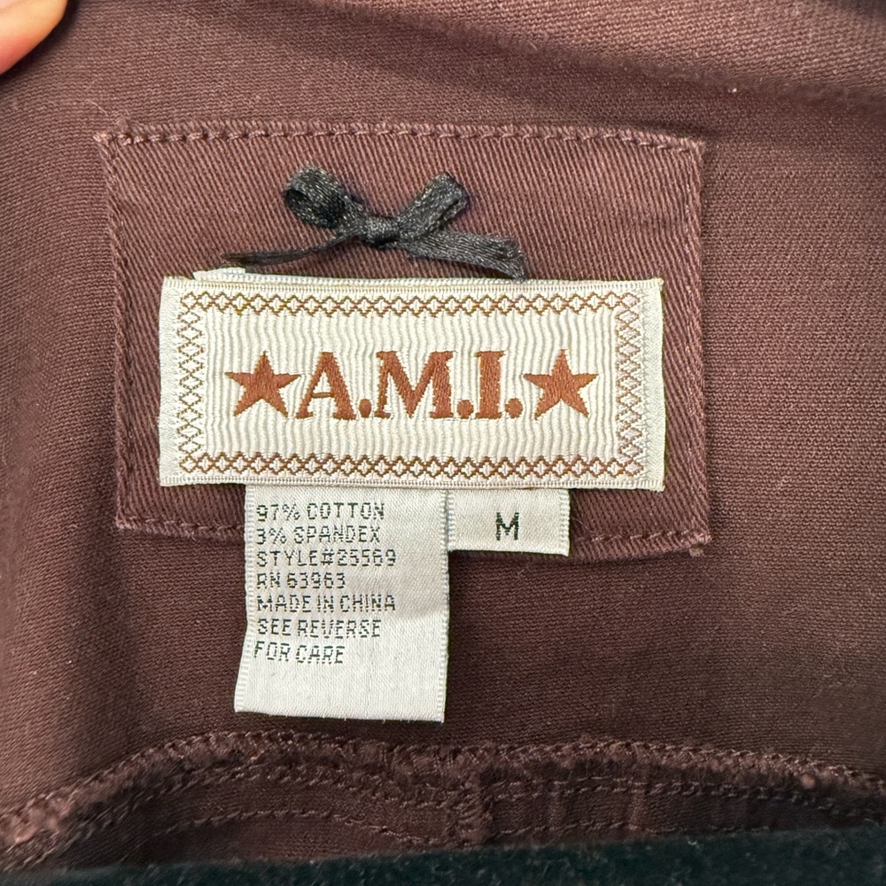 A.M.I. - Women's Chocolate Brown Denim Style Jacket - size M - Picture 3 of 8